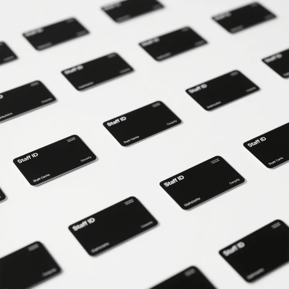 Black Minimalist Style Staff ID Cards
