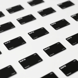 Black Minimalist Style Staff ID Cards